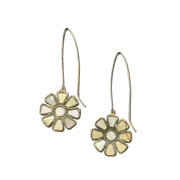 Mother of Pearl Flower Drop Earrings