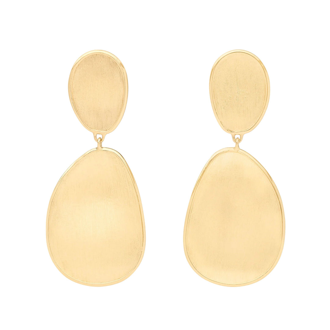 Lunaria Engraved Earrings 18K YG