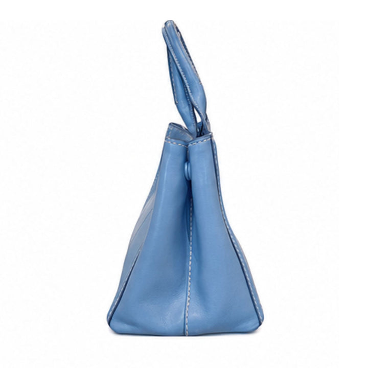 Prada Calfskin Canapa Bag in Blue
