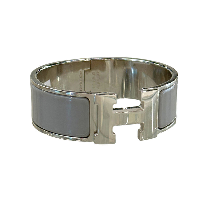 Hermès Clic Clac Wide Bracelet in Grey