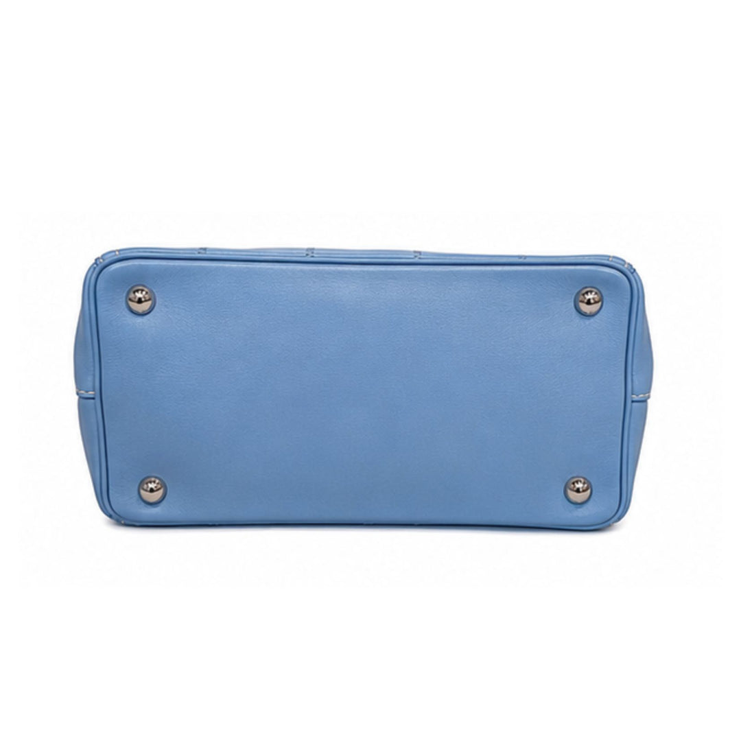 Prada Calfskin Canapa Bag in Blue