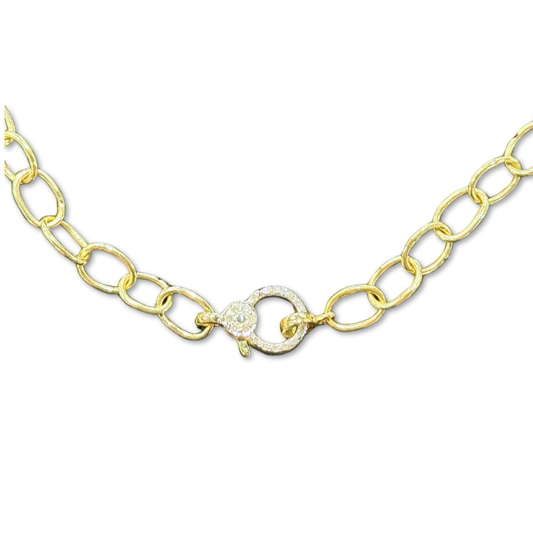 Gold Diamond Circular Chain 20"