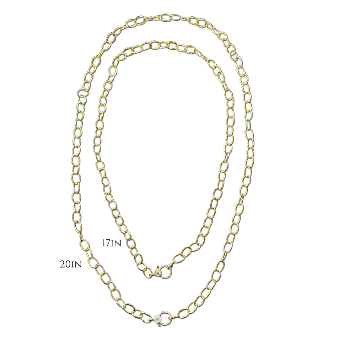 Gold Diamond Circular Chain 17"
