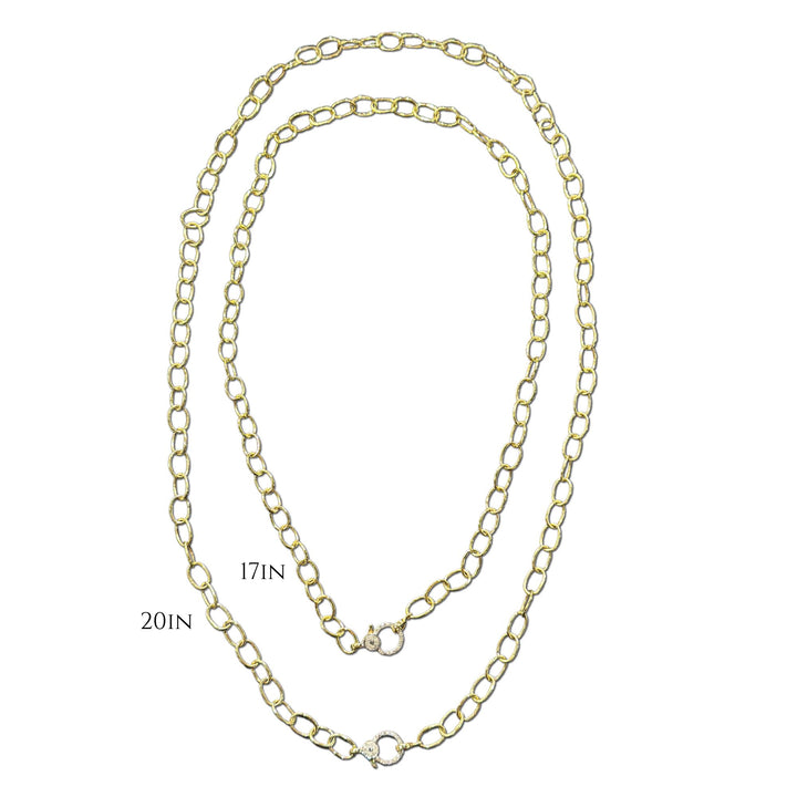 Gold Diamond Circular Chain 17"