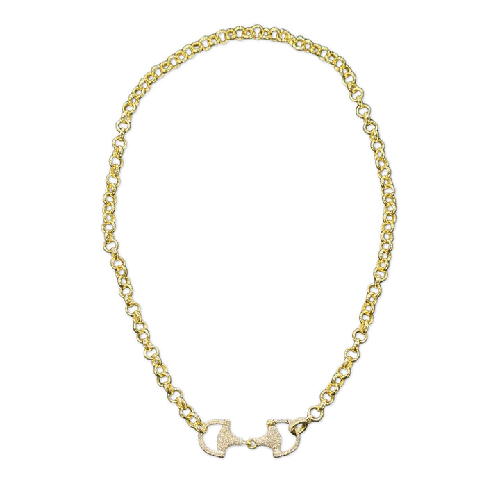 Gold Diamond Bridle Bit Chain 17"