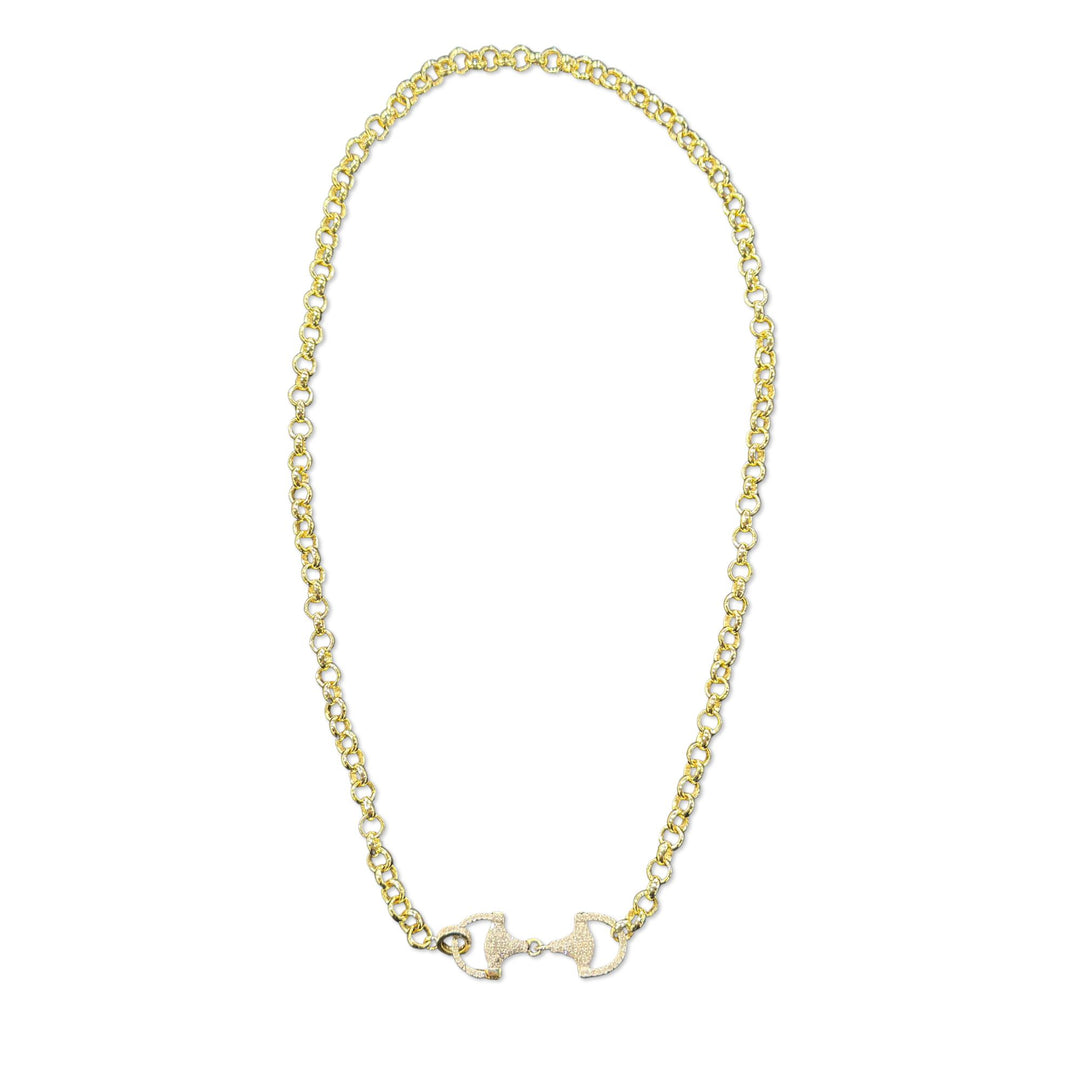 Gold Diamond Bridle Bit Chain 20"