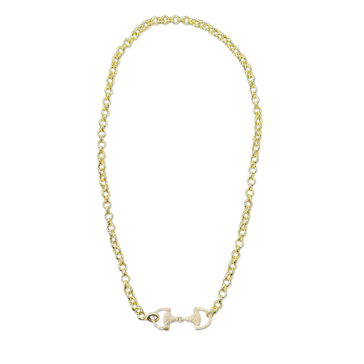 Gold Diamond Bridle Bit Chain 20"