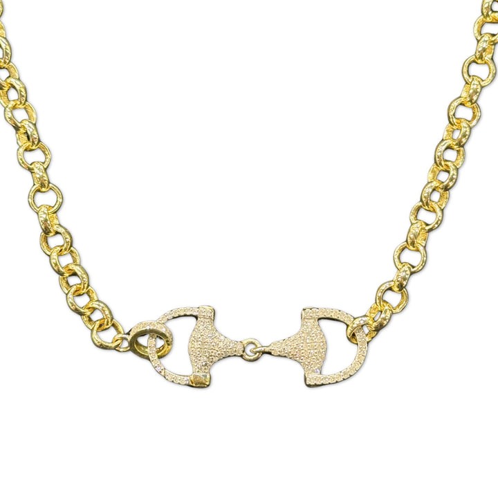 Gold Diamond Bridle Bit Chain 20"