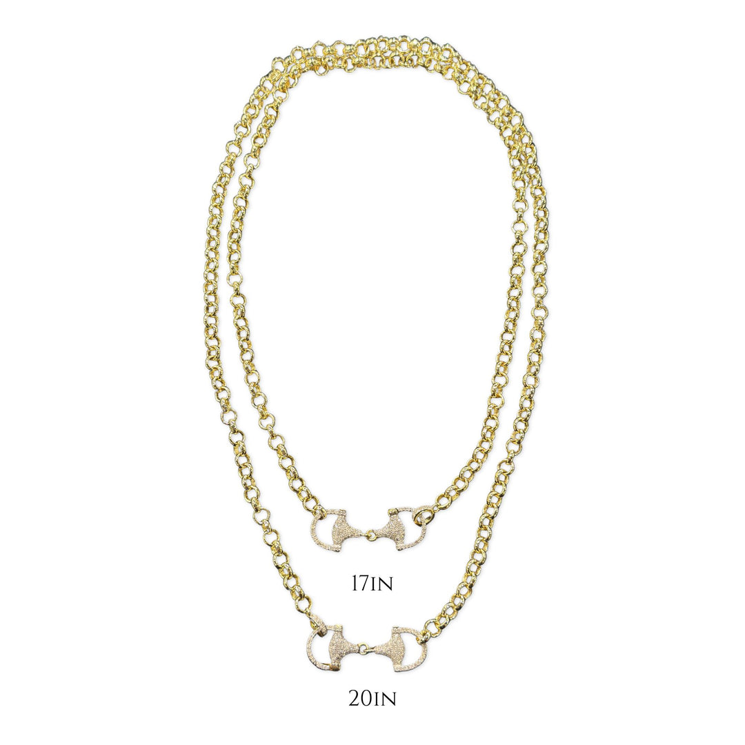 Gold Diamond Bridle Bit Chain 20"
