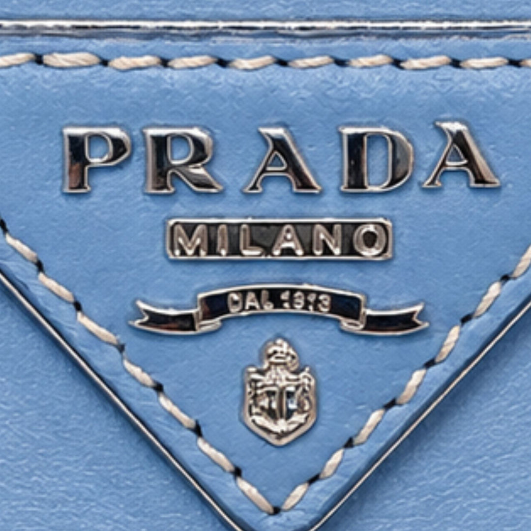 Prada Calfskin Canapa Bag in Blue