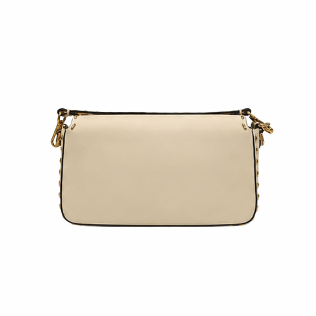 Fendi Selleria Medium Baguette Shoulder Bag in White