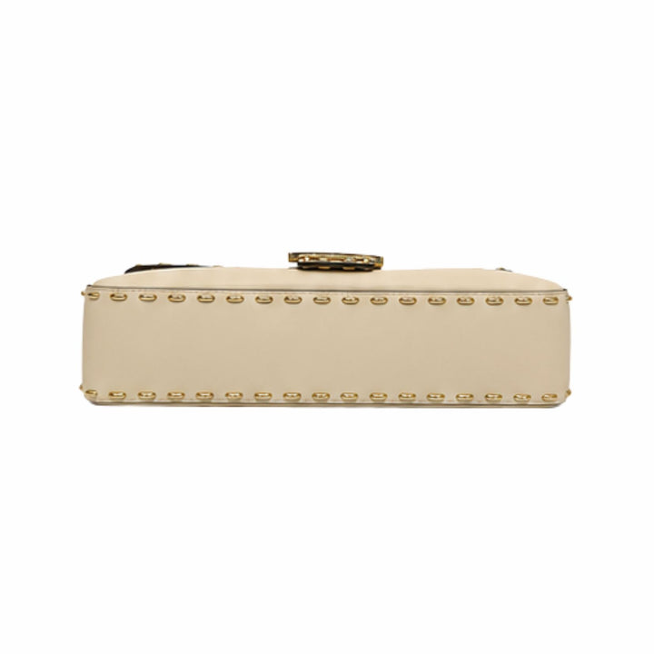 Fendi Selleria Medium Baguette Shoulder Bag in White