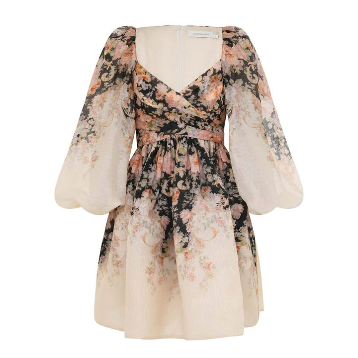 Illustration Draped Mini Dress
