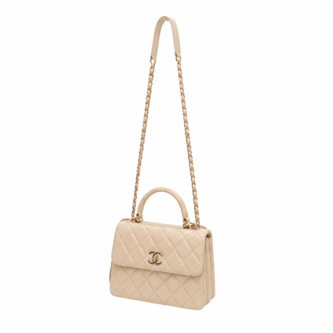 Chanel Trendy Flap Bag in Beige Lambskin