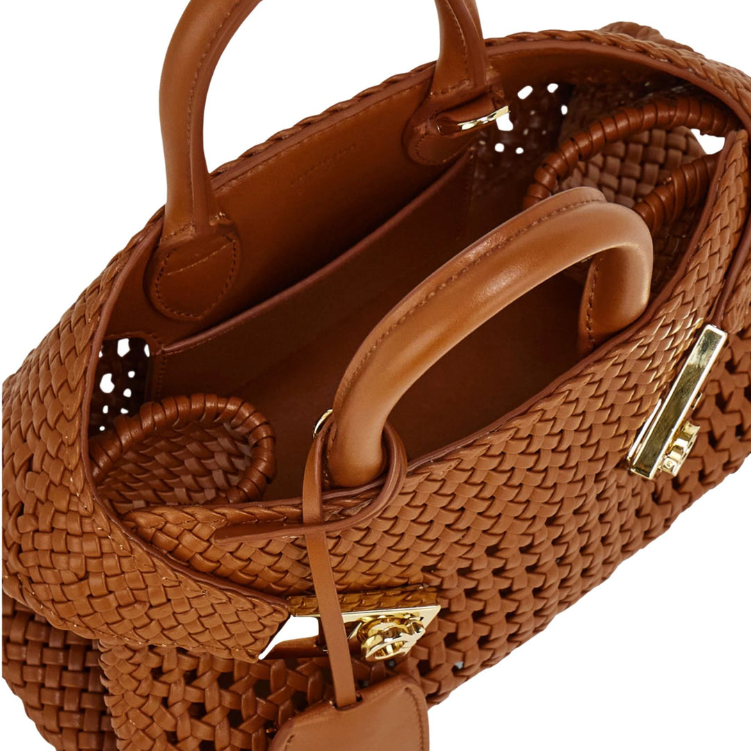 Hug Intreccio Small Top Handle Bag - Naturale