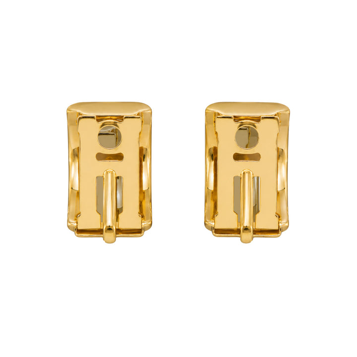 Hermès Enamel Clasp Earrings in Green