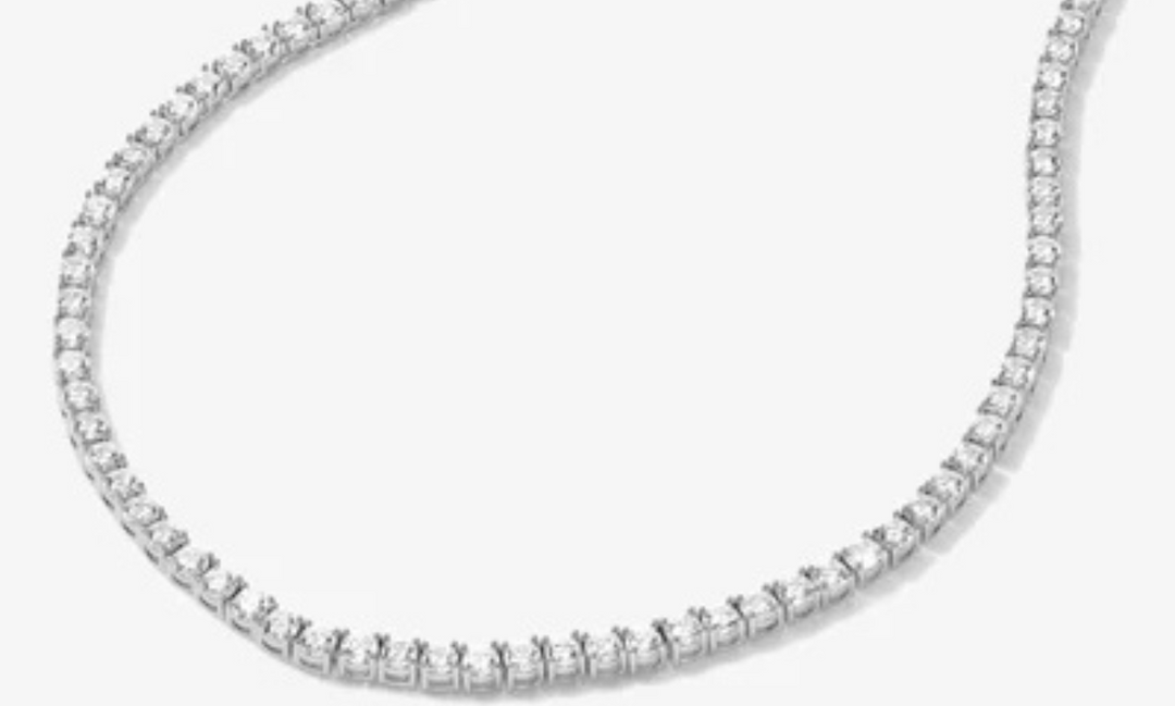 Baby Heiress Necklace - Silver/White