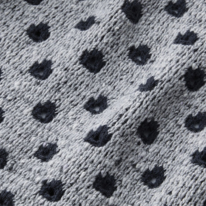 Dot Jacquard V-Neck Sweater