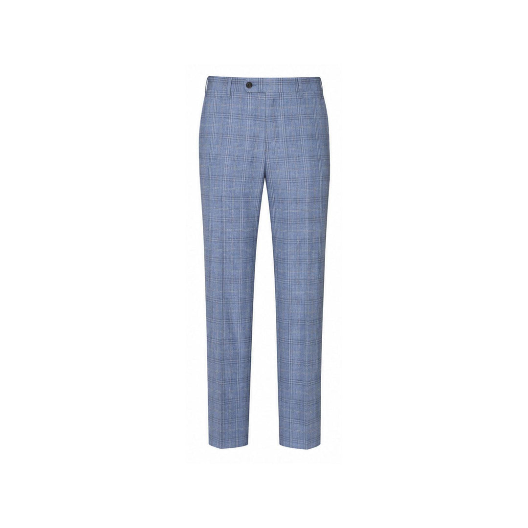 Sky Blue Plaid Wool Suit