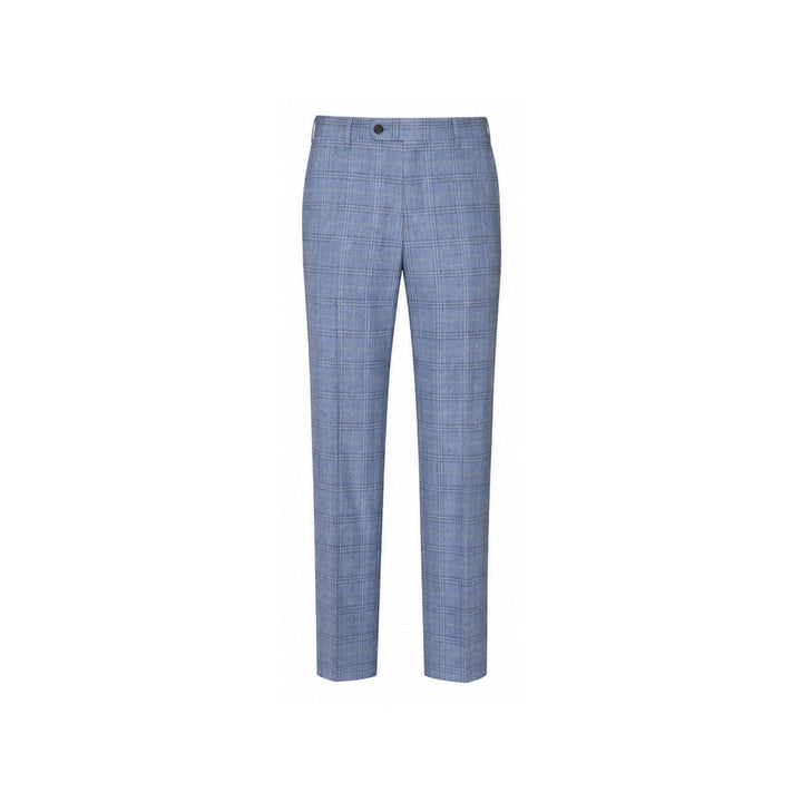 Sky Blue Plaid Wool Suit