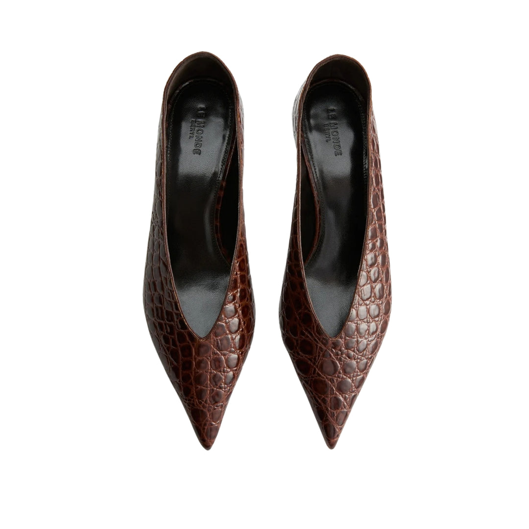Babouche Kitten Heel in Castagna