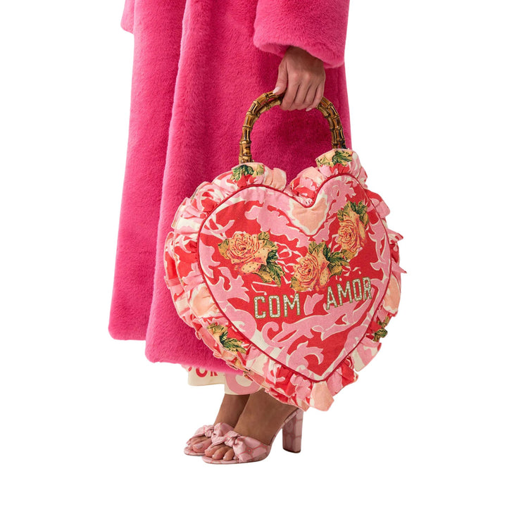 Oversized Heart Frill Edge Tote