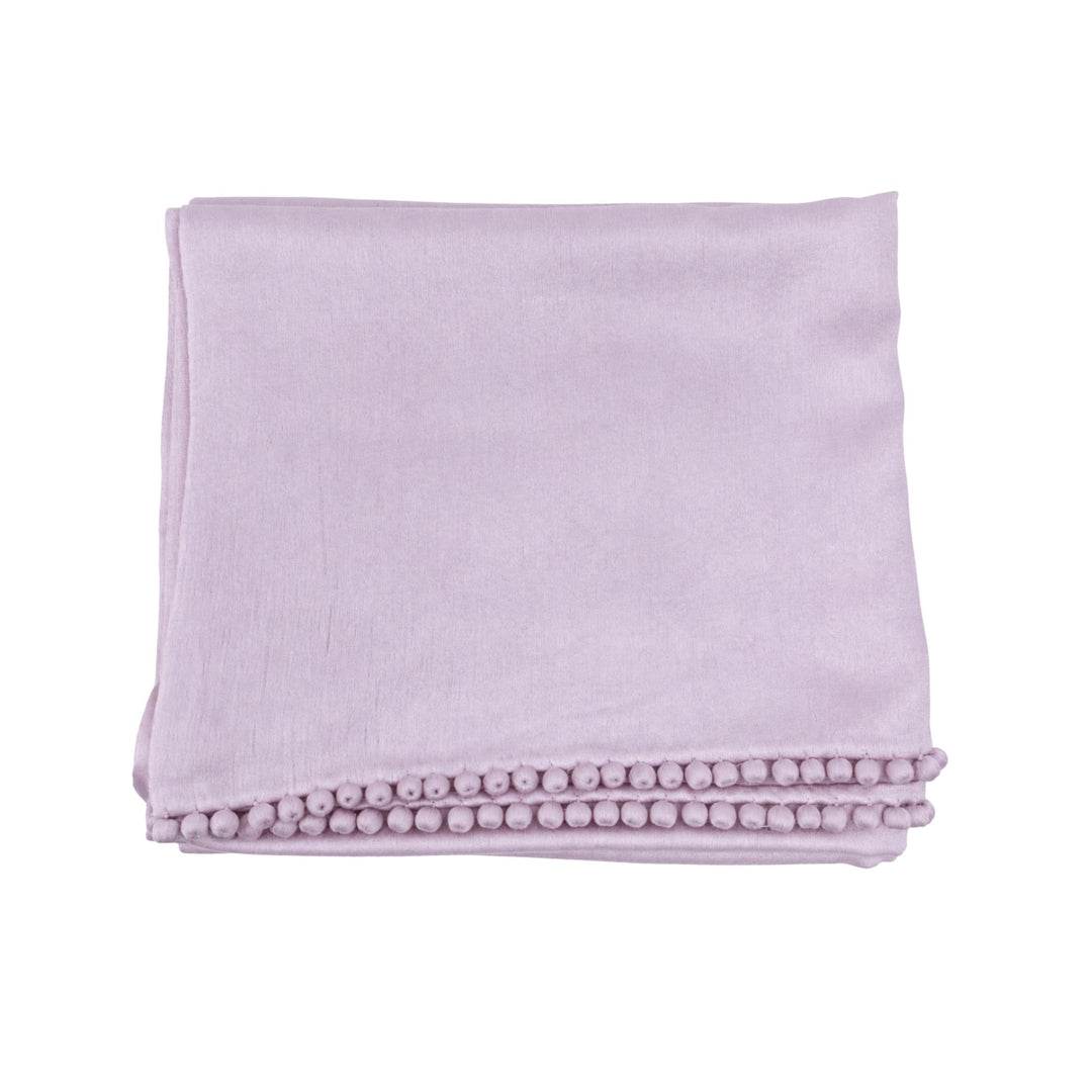 Satin Weave Stole with Satin Ball Fringe in Siren Lilac