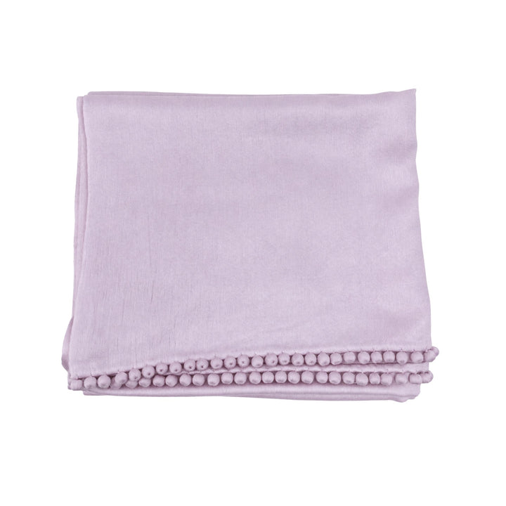 Satin Weave Stole with Satin Ball Fringe in Siren Lilac