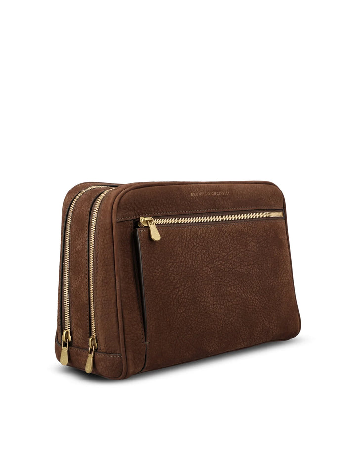 Leather Beauty Case - Brown - NONE