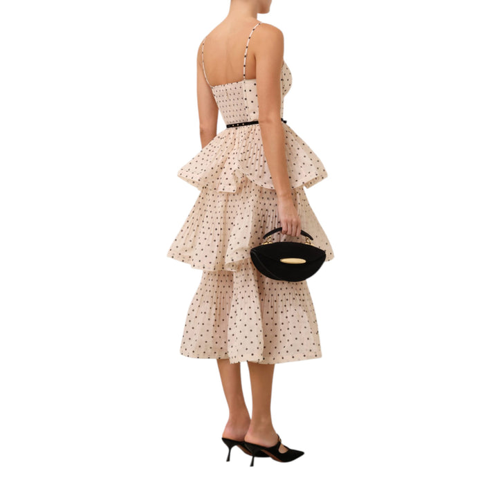 Pleated Tiered Midi Dress