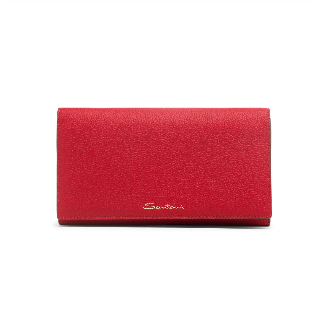 Red Leather Wallet-on-Chain Bag