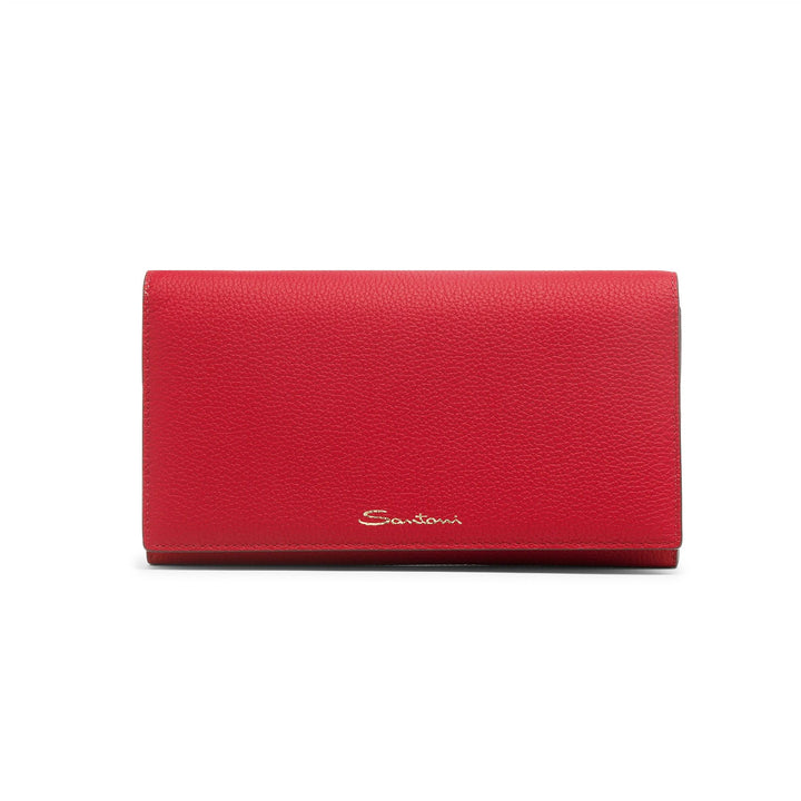 Red Leather Wallet-on-Chain Bag