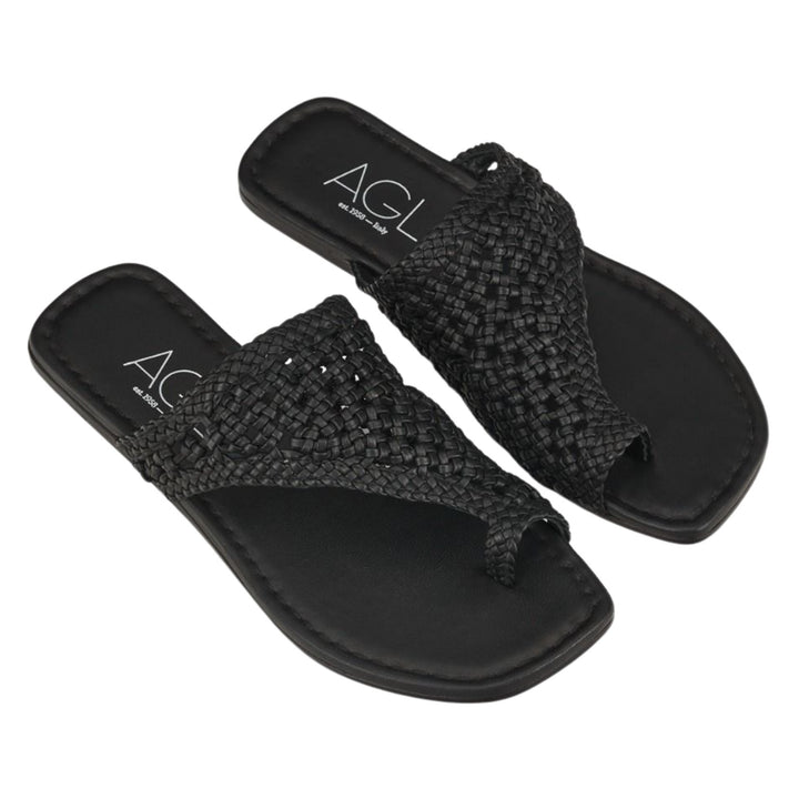 Elsy Weave Sandal in Black
