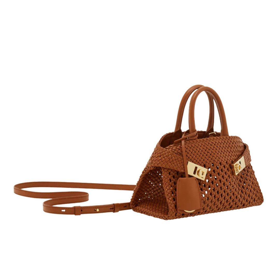 Hug Intreccio Small Top Handle Bag - Naturale