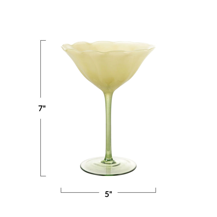 8 oz. Flower Shaped Stemmed Coupe Glass