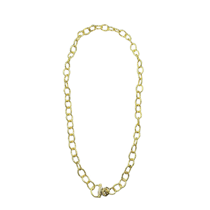 Long Gold Circle Link Necklace