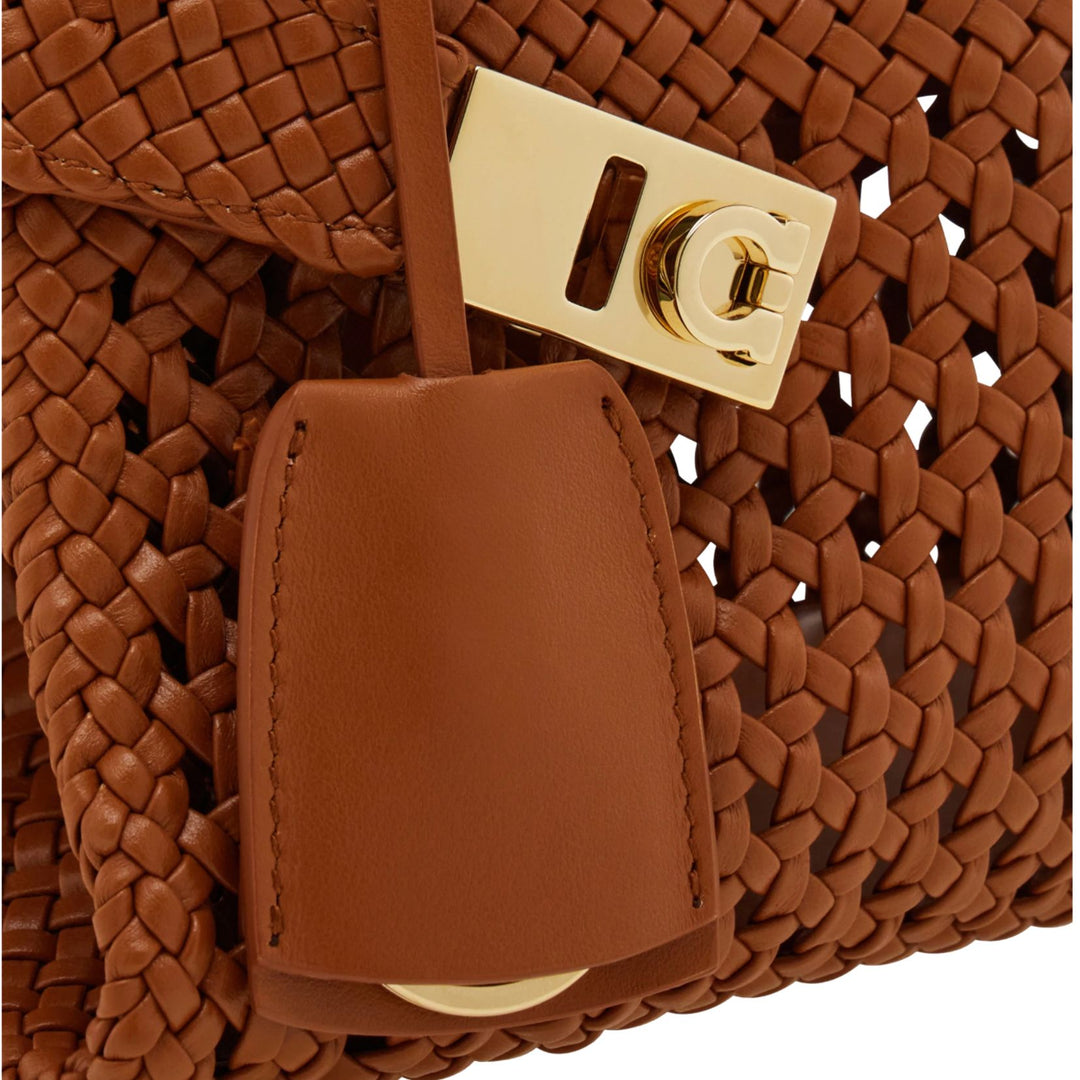 Hug Intreccio Small Top Handle Bag - Naturale