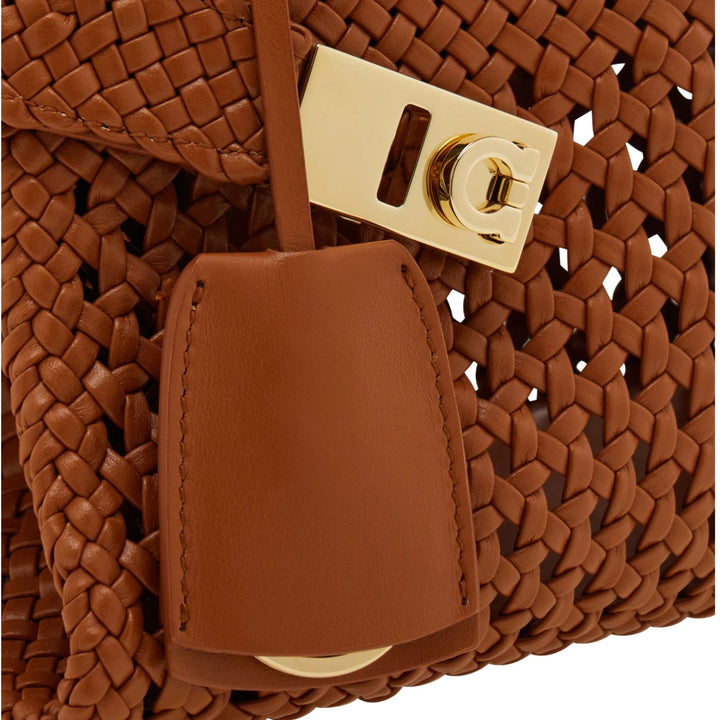 Hug Intreccio Small Top Handle Bag - Naturale