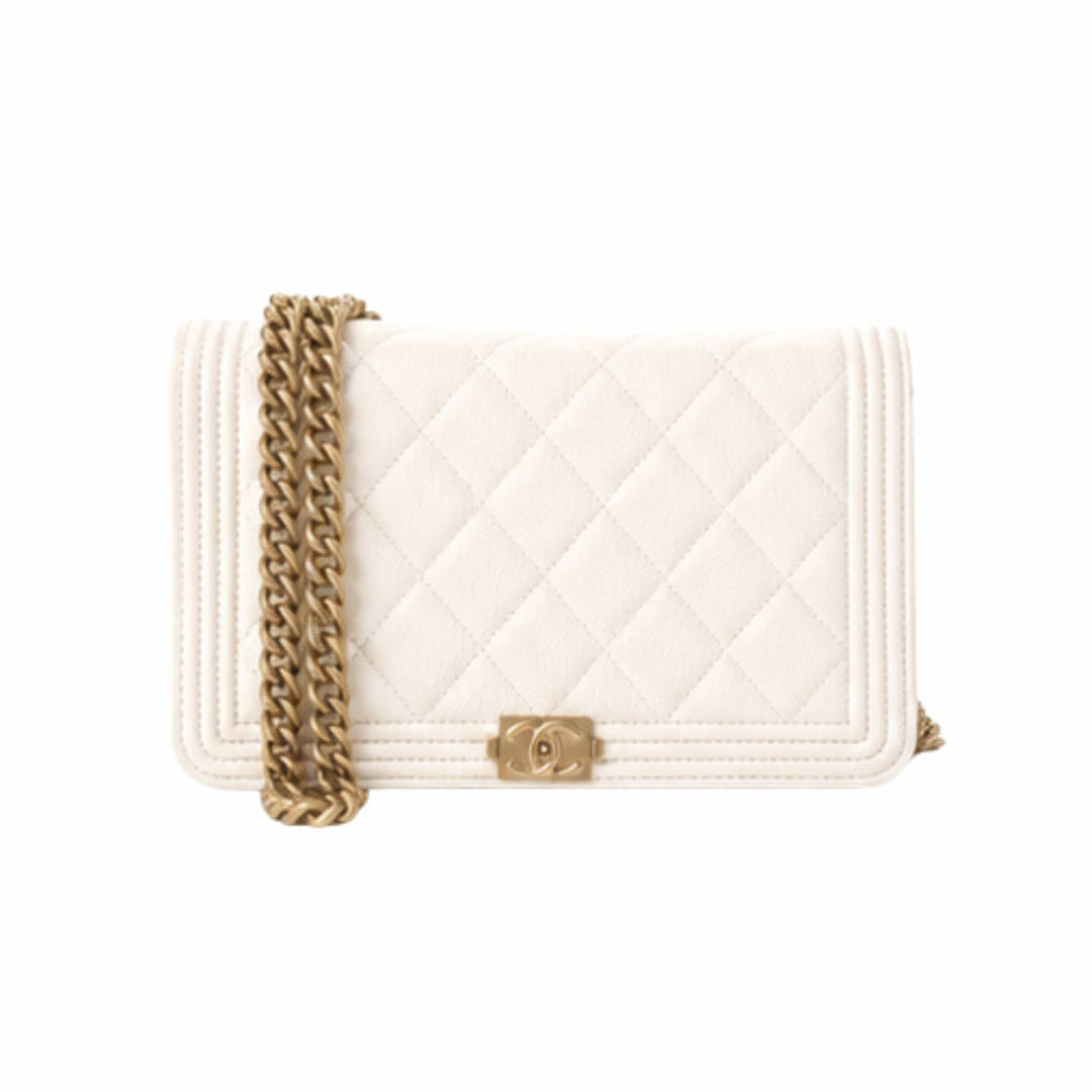 Chanel White Caviar Boy WOC