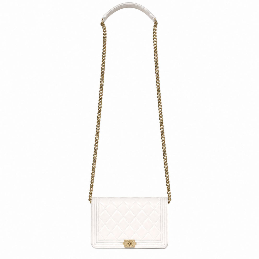 Chanel White Caviar Boy WOC