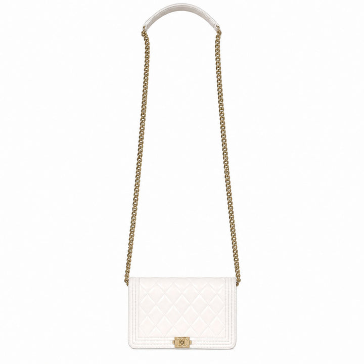 Chanel White Caviar Boy WOC