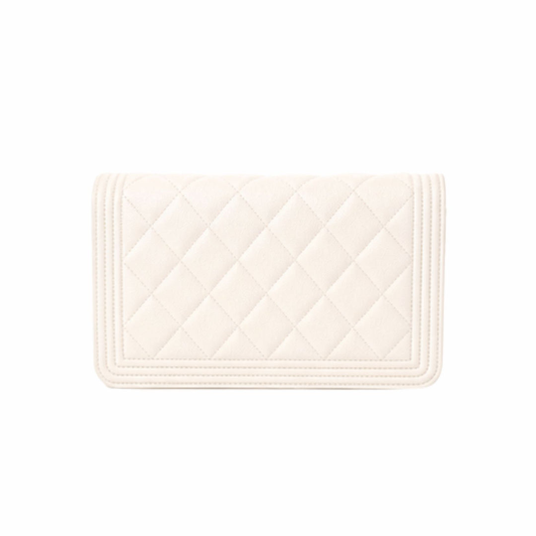 Chanel White Caviar Boy WOC