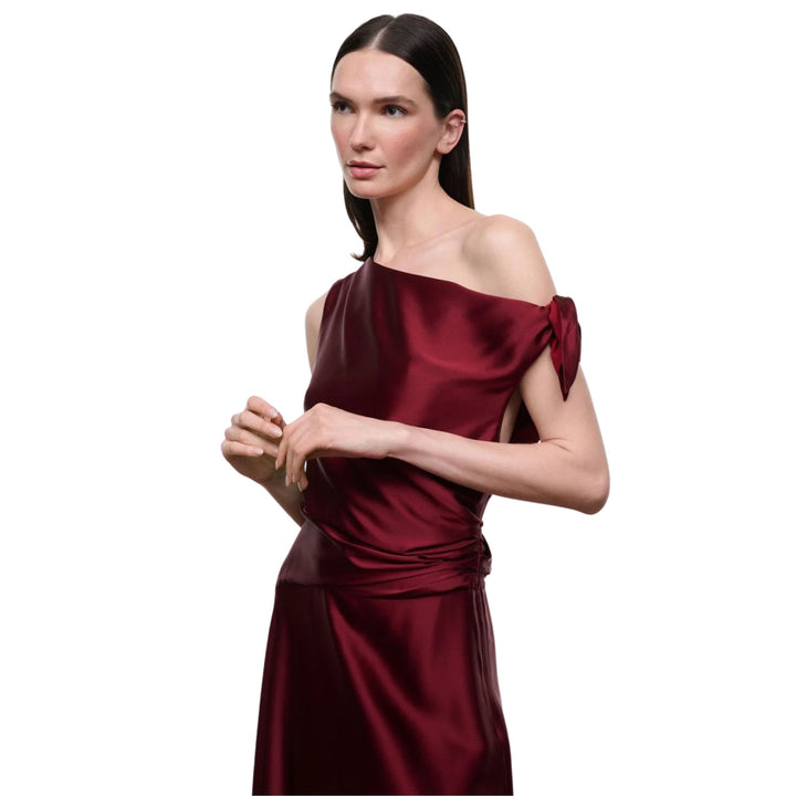 Portia Silk Dress in Carmino