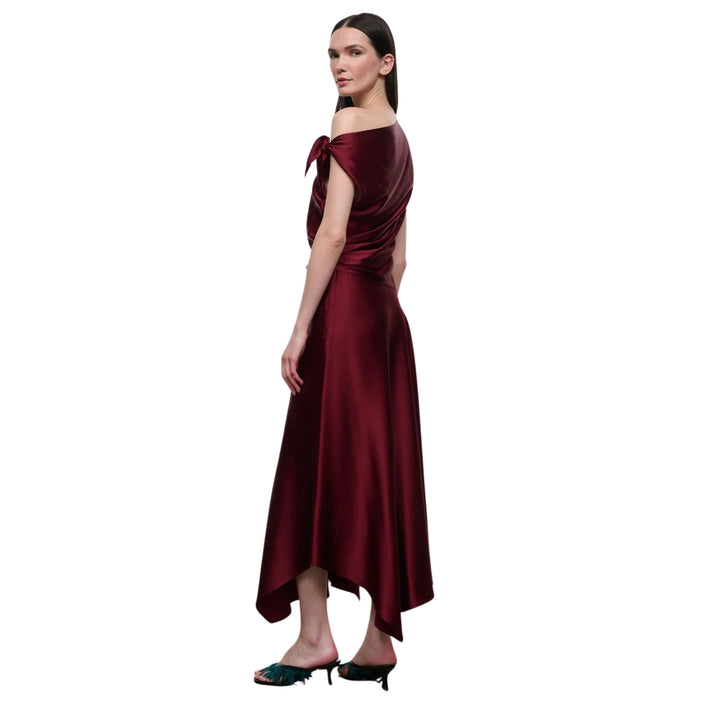 Portia Silk Dress in Carmino
