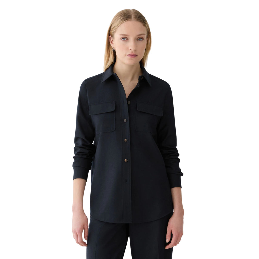Brushed Wool Flap Pocket Shirt