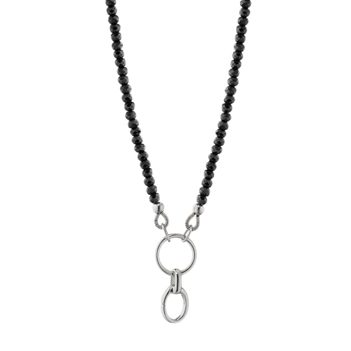 Sterling Silver Single DYO Necklace on a Black Spinel Strand
