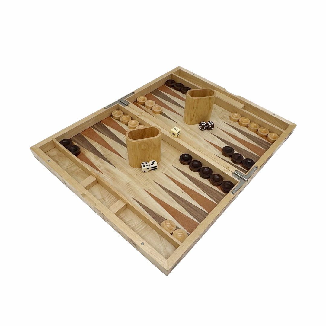 Backgammon 15" Natural Burl Tan