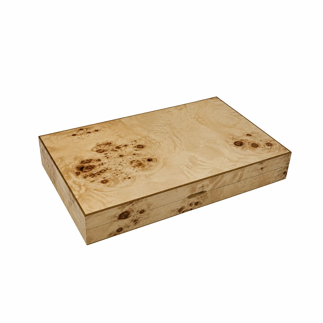 Backgammon 15" Natural Burl Tan