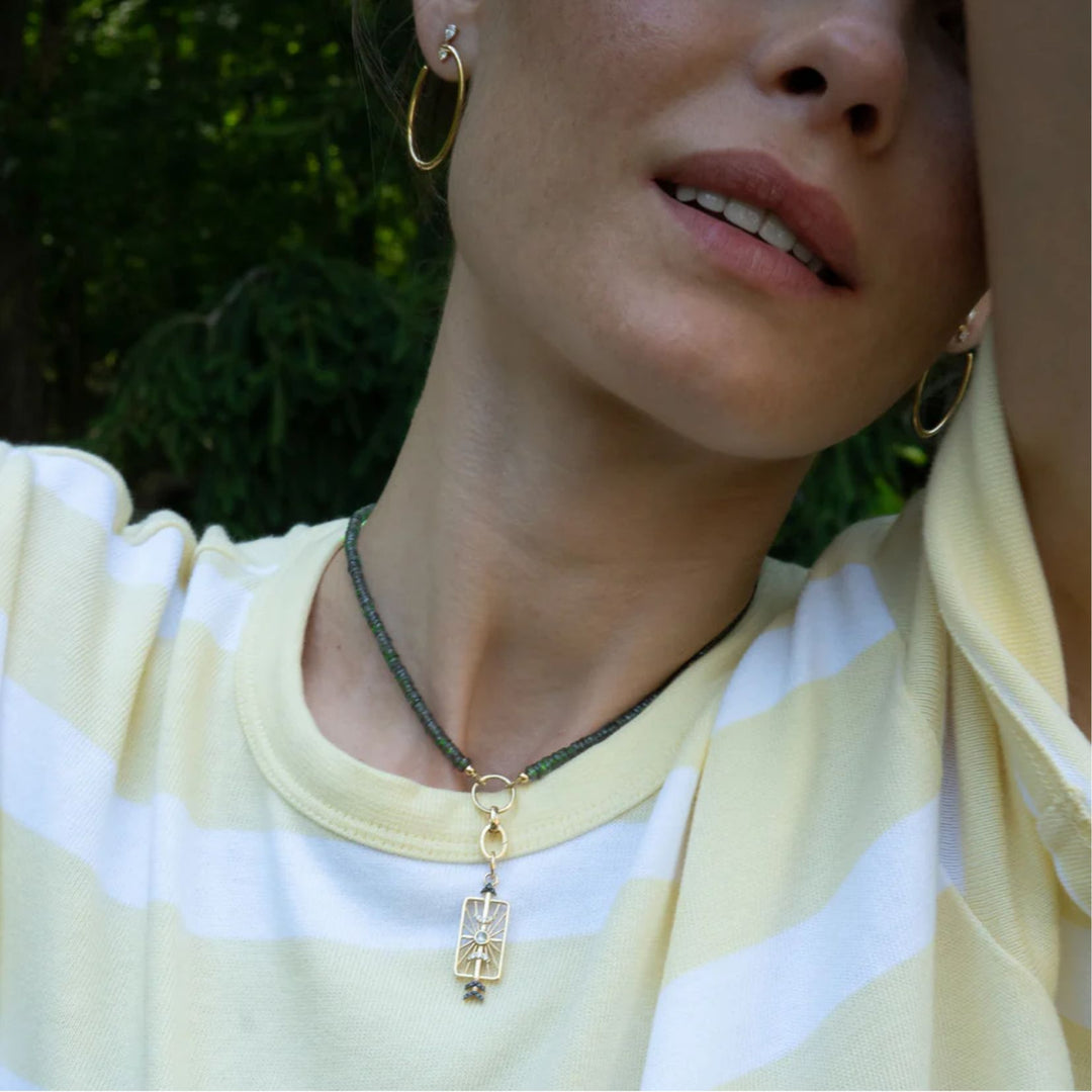 Gold Single DYO on a Green Sapphire Strand