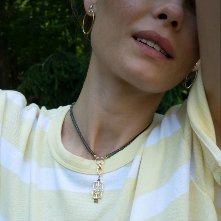 Gold Single DYO on a Green Sapphire Strand
